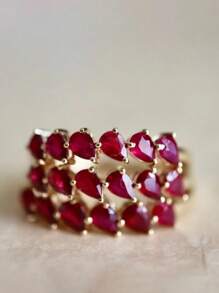 0.8ct Genuine Pigeon Blood Ruby Solitaire Ring In  Diamond