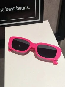 4pcs Y2K Style Retro Pink Square Fashion Glasses - Suitable For Teens Parties, Birthdays, Vacation Accessories - Pink - View 4