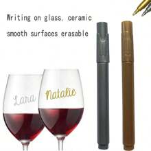 Stylo marqueur pour verres à vin, écriture DIY sur des surfaces lisses en verre ou en céramique, effaçable