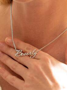 Collar personalizado con nombre para mujeres, colgante con letra cursiva personalizada de acero inoxidable, joyería de hombre, collar gargantilla personalizado