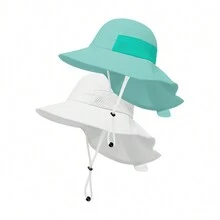 Binomata 2顶幼儿及儿童卡通印花渔夫帽，可调节宽檐沙滩遮阳帽，防紫外线，适合0-6岁儿童 - 彩色 - 查看 18