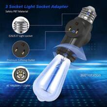 SMART TREE 2Pcs Light Socket Adapter E26/E27 Heat-Resistant 2/3 Prong Light Socket Outlet - 1 - Xem 10