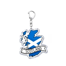 1 件法国苏格兰国家地图带名字亚克力钥匙扣钥匙圈，可作为手提包吊坠、学校字母、汽车配件、可爱哥特 Y2k 的小礼物送给别人 - 彩色 - 查看 4