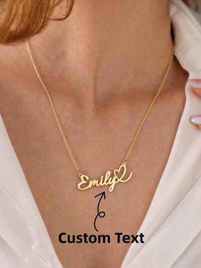 1 szt. spersonalizowany naszyjnik z imieniem i sercem, stal nierdzewna platerowana 18-karatowym złotem, regulowany łańcuszek, spersonalizowana biżuteria, modne dodatki, prezent urodzinowy, prezent dla niej, artykuły szkolne, prezenty dla nauczycieli, na uniwersytet, dla kolegi, do akademika, dla nauczyciela, dla chłopców i dziewcząt, dla nastolatków, uczniów gimnazjum, uczniów szkół średnich, uczniów szkół średnich, studentów, studentów, studentów pierwszego i drugiego roku, uczniów młodszych klas