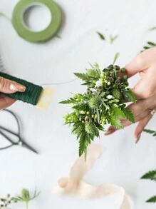 1/2" Wide Floral Tapes, Self-Adhesive Garden Tape For Bouquets, Stems, Pistils Wrap, Floral Shop Diy Handicrafts Supplies, Wedding Decoration And Packaging, Floral Crafts Supply,Wedding Bouquet,Dark Green,Light Green,Grass Green,Dark Brown,Christmas Decorations, Halloween Decorations,Home, Office, And Garden Decorations,Festival - Multicolor - View 7