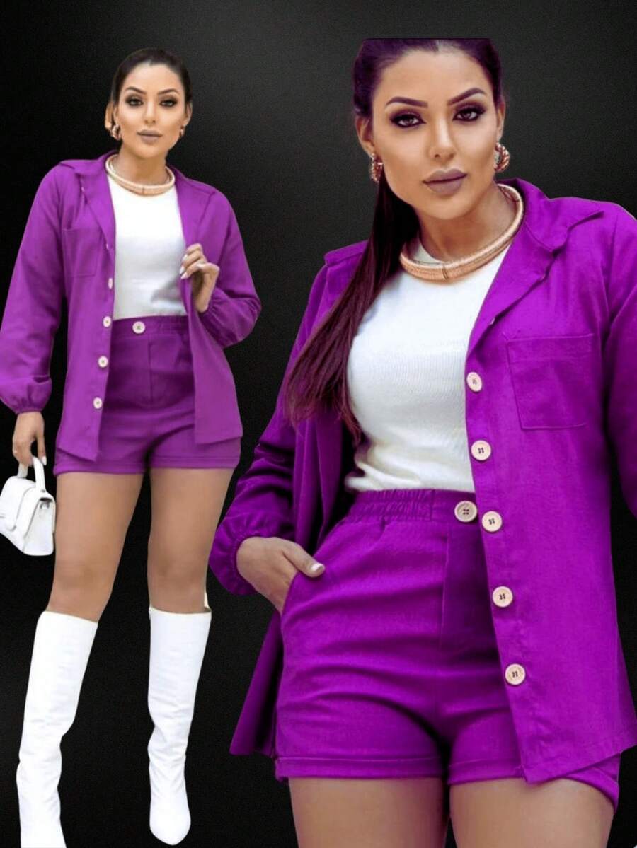 Women Two-piece Outfits - Màu tím - Xem 1