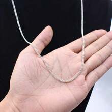 Men's Chain Necklace In Stainless Steel 60cm 2.5 Mm 925 Silver Plated - Silver - View 3