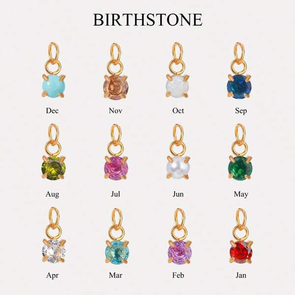 Uworld 1 Pc Fashion Exquisite Birthstone DIY Pendant Natural Stone Stainless Steel Necklace Pendant Suitable For Birthday Party As A Gift