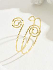 1pc Fashionable Spiral Twist Circular Arm Cuff Bracelet - Multicolor - View 6