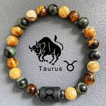1 Stück Obsidian Armband mit Zwölf Tierkreiszeichen Perlen, Geschenk zum Vatertag, geeignet für Unisex Familie, Freunde - Schwarz - Übersicht 22
