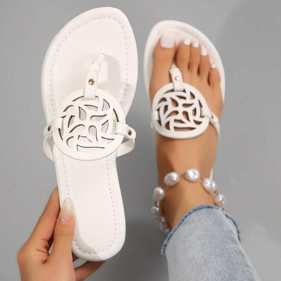 Women's Flip Flop Sandals Comfortable Dressy Thong Sandals Flat Sandals - 白色 - 查看 1