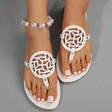 Women's Flip Flop Sandals Comfortable Dressy Thong Sandals Flat Sandals - 白色 - 查看 4