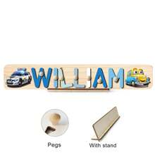 个性化姓名拼图，定制姓名拼图，定制木制拼图玩具，木制字母拼图，3D字母拼图玩具，复活节/圣诞节礼物，一周岁生日礼物，个性化礼物，生日礼物，木制拼图，定制木制拼图玩具，周年纪念礼物，积木礼盒（带支架和底座），可调节，装饰精美，时尚，可爱，简约，趣味，引人入胜，亮粉色，海军蓝，定制，独特工艺套装 - 附釘子和支架 - 查看 6