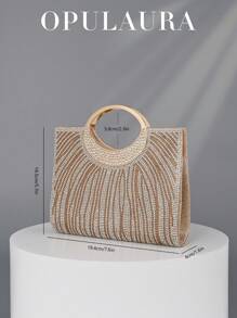 OpulAura 时尚闪亮水晶装饰女士晚装手拿包，奢华斑马纹礼服手提包，适合晚会、派对、生日派对、婚礼、礼物，派对包非常适合派对婚礼舞会晚宴/宴会搭配节日派对礼服晚礼服和亮片礼服，迷人的水钻包 - 金色 - 查看 5