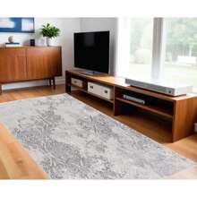 8' X 11' Cream And Gray Tinted Ogee Pattern Area Rug - Nhiều màu - Xem 1