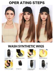 Mũ bóng chày có phần mở rộng tóc cho phụ nữ Mũ có thể điều chỉnh với bộ tóc giả tổng hợp kèm theo Tóc gợn sóng dài 24 inch Mũ bóng chày Sandy Blonde & Bleach Blonde - Làm nổi bật tóc vàng - Xem 8