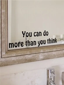 1pc Slogan Graphic Wall Sticker, Black Self Adhesive Wall Art Decal For Home Decor, Stickers, Wall Decal, Vinyl Decal For Home Decorations, Spring Decoration Items Refresh Your Home, Rama Decoration Stickers Gifts Birthday Graduation