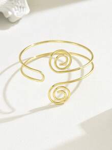 1pc Fashionable Spiral Twist Circular Arm Cuff Bracelet - Multicolor - View 5