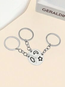 1pc Sun & Moon Metal Keychain, 3pcs/Set Friendship Keychain For Best Friends, Siblings, Partners - Multicolor - View 6