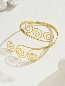 1pc Fashionable Spiral Twist Circular Arm Cuff Bracelet - Multicolor - View 11