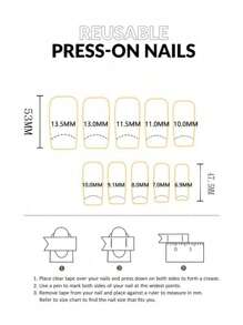 10 Pieces Of Short Square Handmade Champagne Color With Gold Trim, Adorned With Small Rhinestones As Accessories, Handmade Nail Art, High-End Quality Highlights Elegant, Detachable And Reusable, Suitable For Women Of Different Styles For Travel And Daily Use, Can Be Given As Gifts To Others