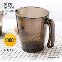 1 Piece, Transparent Measuring Cup With Scale 250ml500ml1000ml Large Capacity Plastic Measuring Cup, Suitable For Home Kitchen Production, Milk Tea Baking Measurement - Multicolor - View 7
