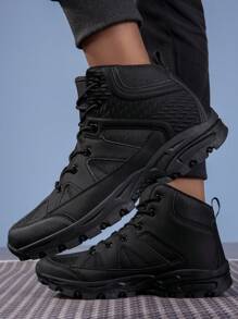 Chaussures de randonnée en plein air noires, bottes d'escalade légères, antidérapantes, résistantes à l'usure, bottes montantes, chaussures de travail à la mode, baskets d'entraînement pour hommes