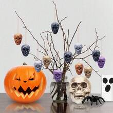 Colorful Mini Hanging Skull Decorations - Halloween Foam Hanging Skull Decor - Halloween Hanging Ornaments For Halloween Party,Christmas - Multicolor - View 6