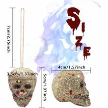 Colorful Mini Hanging Skull Decorations - Halloween Foam Hanging Skull Decor - Halloween Hanging Ornaments For Halloween Party,Christmas - Multicolor - View 7