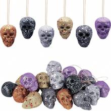 Colorful Mini Hanging Skull Decorations - Halloween Foam Hanging Skull Decor - Halloween Hanging Ornaments For Halloween Party,Christmas - Multicolor - View 1