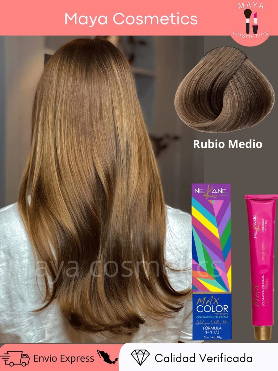 NEKANE Professional Permanent Cream Hair Color, Excellent For Gray Coverage, 90g Tube + 20 Vol. Peroxide. Halloween - 7 Medium Blonde - View 1