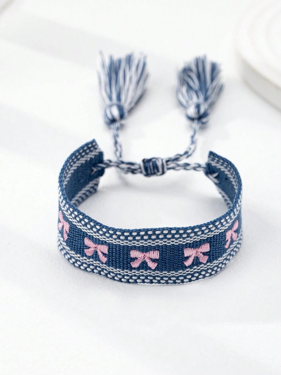 1 chiếc vòng tay hình bướm thêu kiểu Bohemian (dành cho nữ) - Nhiều màu - Xem 1