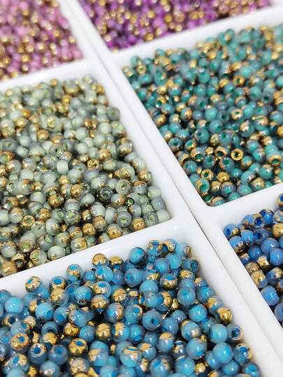 290 件/1080 件 4 毫米圆形玻璃珠，1 种颜色/20 种颜色，DIY 珠宝和工艺品材料，用于制作项链、手链、戒指，送给妈妈和朋友的礼物