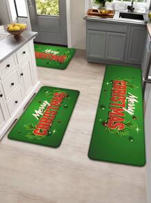 1 件超厚 1 厘米海绵毛绒圣诞厨房垫、抗疲劳浴室地毯、防滑吸水门垫 - 聖誕字母 - 查看 10