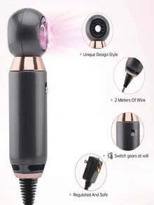 Professional Hair Dryer 800W Lightweight & Compact Blow Dryer Powerful Flow Hair Dryers For Travel And Home Concentrator Nozzle Gray - 查看 3