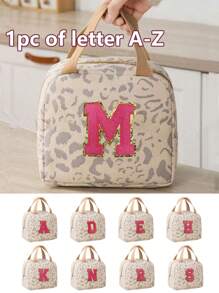 1 件字母午餐袋，男女通用，防漏隔热柔软大号午餐冷藏袋 - 可重复使用午餐盒，适用于办公室工作、学校野餐、海滩、学校收纳袋、教师储物袋、教室袋、教室收纳袋、女士午餐盒袋、女士学校用品配件袋、学校配件、学校用品 - 米色 - 查看 1