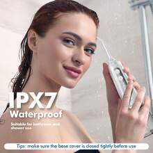 Cordless Water Dental Flosser Teeth Cleaner,  Professional 300ML Tank 4 Mode USB Rechargeable Dental Oral Irrigator For Home And Travel, IPX7 Waterproof Irrigate For Oral Care - 白色 - 查看 7