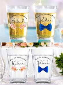 1 American Cup 190ml Personalized Glass Godfather Godmother Invitation Wedding Christening Creative Gift Grooms Water Resistant Juice Beer - 藍色 - 查看 6