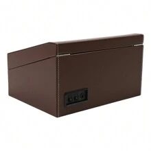 Almacenamiento de Relojes Caja enrolladora de Reloj automática Caja de Reloj de PU 4+6 Relojes Caja de Reloj Caja de exhibición de Almacenamiento de enrollador de Reloj de Madera para Hombres con Motor silencioso Negro Marrón - Marrón - Ver 9