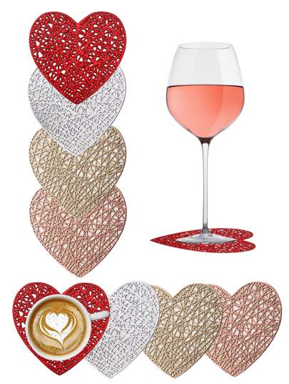 6 piezas Posavasos huecos de PVC antideslizantes, fáciles de limpiar y secar, adecuados para mesa de comedor, banquete festivo, fiesta, decoración de bar