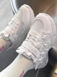 Kids Lace-Up Low-Top Sneakers, 2025 Autumn New Student Small White Shoes, Girls Children Casual Sports Shoes