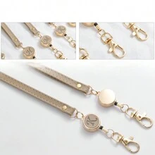 1pc Retractable Badge Reel, Women PU Leather Long Lanyard Cord, Sturdy ID Card Holder, Key Nurse Teacher Security Clip, Personalized Initial Gift Keychain Charms Gifts For Women Purse Chain Purse Charms