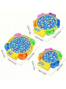 1Set Electric Fishing Game Toys, Rotating Board Game With Music Including Fishes And Fishing Poles, Party Game Toys For Kids - Multicolor - View 6