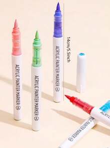 9 Stücke gerade Flüssig-Acryl Marker Stifte mit weichen Spitzen für Kunststudierende, geeignet für nicht-transparentes Graffiti und stapelbare Farben, verwendbar für DIY Malerei auf Holz, Keramik und Steinen