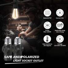 SMART TREE 2Pcs Light Socket Adapter E26/E27 Heat-Resistant 2/3 Prong Light Socket Outlet - 1 - Xem 11
