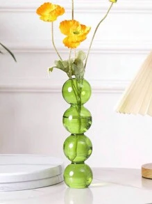 1pc Ombre Bubble Glass Vase (2.47oz/3 Balls, 2.82oz/4 Balls), Lightweight Glass Material, Office, Home, Outdoor, Niche Decor, Photography, Bedroom, Dorm, Craft Gift For Friends, Parents, Colleagues