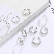 Kit With 5 Foot Rings Feet Phalanx Hands Adjustable Rhinestone Wave