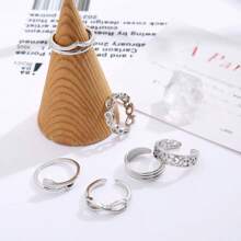 Kit With 5 Foot Rings Feet Phalanx Hands Adjustable Rhinestone Wave