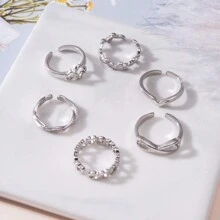 Kit With 5 Foot Rings Feet Phalanx Hands Adjustable Rhinestone Wave