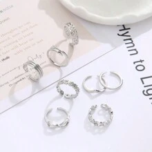Kit With 5 Foot Rings Feet Phalanx Hands Adjustable Rhinestone Wave